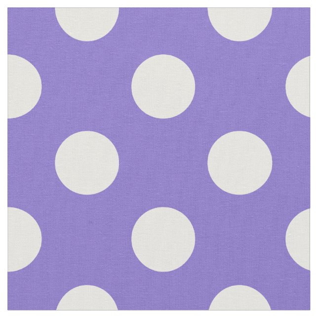 Tela Pos de polka blanco en periwinkle (De cerca)