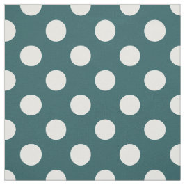 Tela Pos de polka blanco en verde azulado