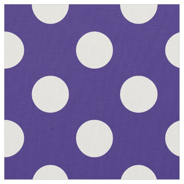Tela Pos de polka blanco sobre azul oscuro (De cerca)