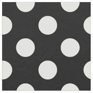 Tela Pos de polka blanco sobre negro