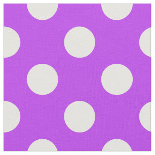 Tela Pos de polka blanco sobre púrpura brillante