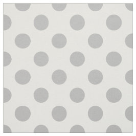 Tela Pos de polka gris sobre blanco