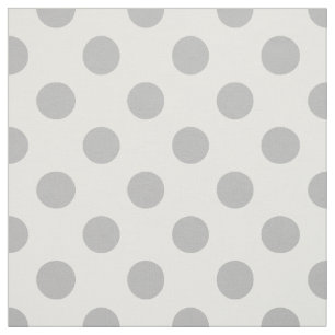 Tela Pos de polka gris sobre blanco