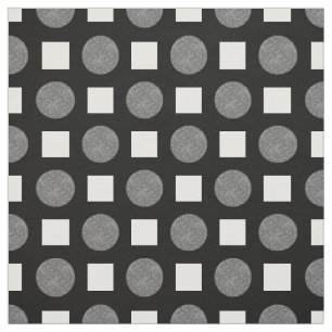 Tela Pos de polka gris y negro