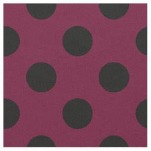 Tela Pos de polka negro en burdeos
