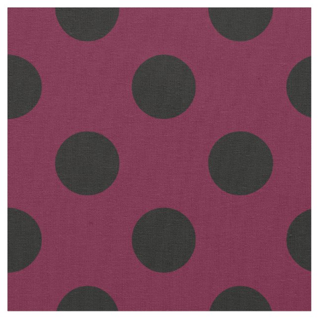 Tela Pos de polka negro en burdeos (De cerca)