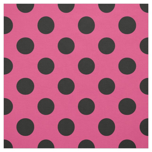 Tela Pos de polka negro en fucsia (Retal)