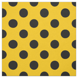 Tela Pos de polka negro sobre amarillo
