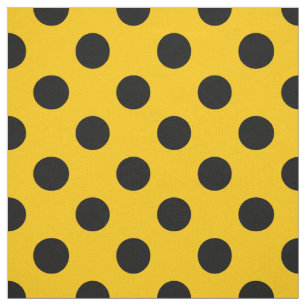 Tela Pos de polka negro sobre amarillo
