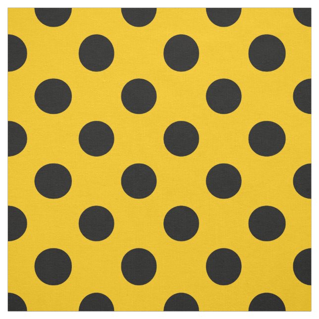 Tela Pos de polka negro sobre amarillo (Retal)