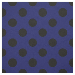 Tela Pos de polka negro sobre azul marino