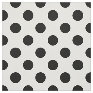 Tela Pos de polka negro sobre blanco