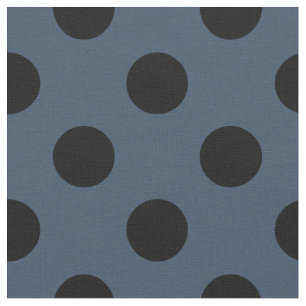 Tela Pos de polka negro sobre gris-azul
