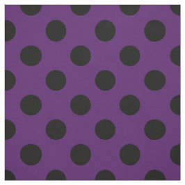 Tela Pos de polka negro sobre púrpura de ciruela