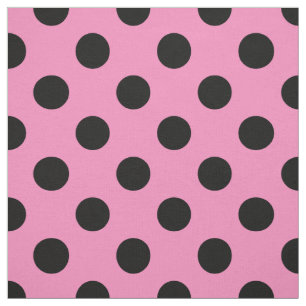 Tela Pos de polka negro sobre rosa