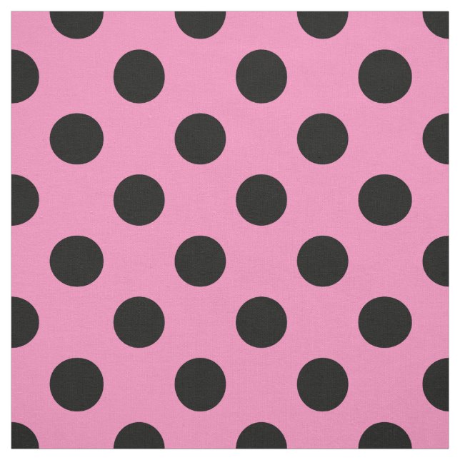Tela Pos de polka negro sobre rosa (Retal)