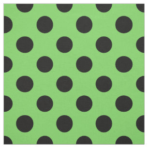 Tela Pos de polka negro sobre verde lima