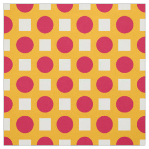 Tela Pos rojos de polka sobre amarillo