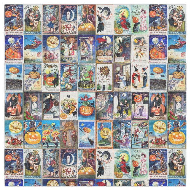 Tela Postal del vintage de Halloween (De cerca)