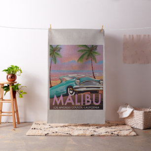 Tela Póster de viaje de Malibú, Los Ángeles, California