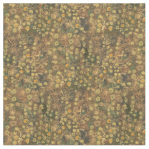 Tela Pradera dorada, floral abstracta, verde oliva