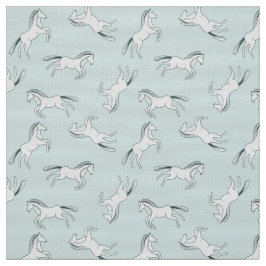 Tela Prancing Ponies en el fondo de la menta