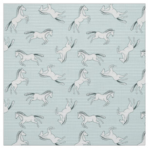 Tela Prancing Ponies en el fondo de la menta