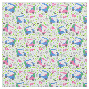 Tela Preámbulo de golf verde azul rosa