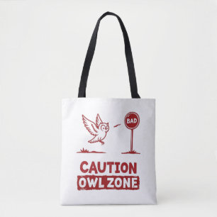 Tela Precaución Zona de Búhos – Diseño de Bolso Tote de