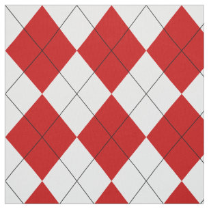 Tela Preppy Argyle Tartán Diamond Plage rojo blanco
