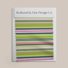 Tela Preppy Lime Green, rosa y franja de la marina