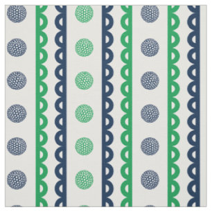 Tela Preppy Scalloped Golf Stripe - Azul Marino y Verde