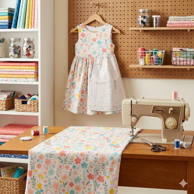 Tela Pretty Spring Floral Craft  (Brighten your spring sewing with cheerful pastel floral fabric perfect for dresses, crafts and decor)