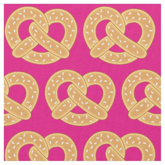 Tela Pretzels Monos Comida Niños Rosa (De cerca)
