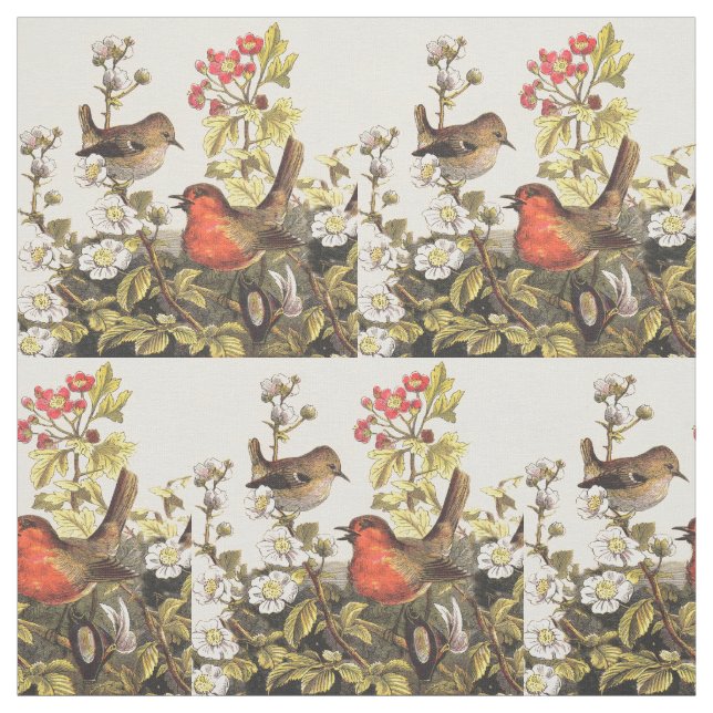 Tela Primavera Robin Birds Red Birds (Retal)
