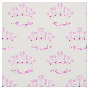 Tela Princesa rosada Crown Custom Name