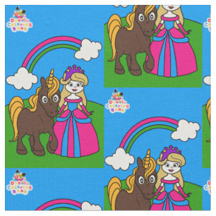 Tela princesa y unicornio