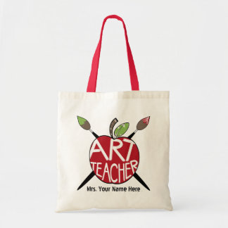Tela Profesor de arte Apple y bolso pintados de las