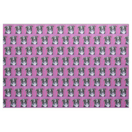 Tela Psicodelia Moon Dog Border Collie Fabric