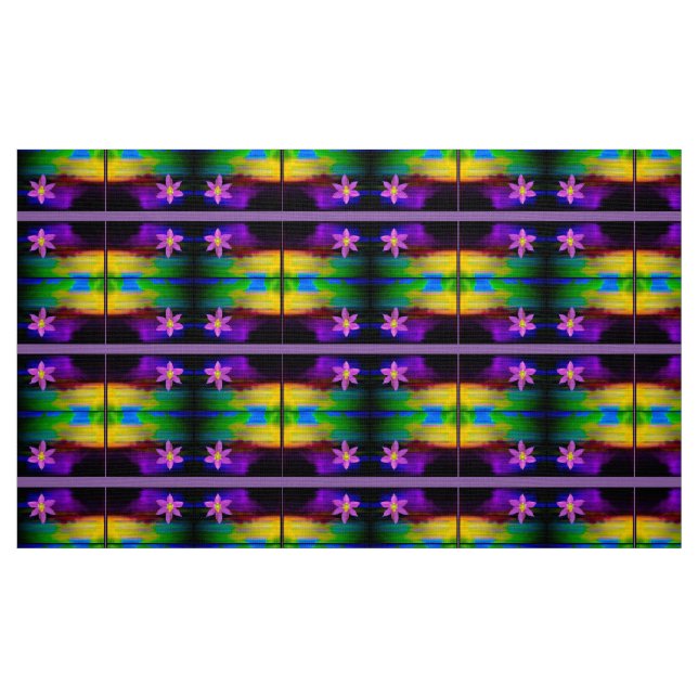 Tela puesta de sol de margarita rosa ("Cuarto gordo" (fat quarter))