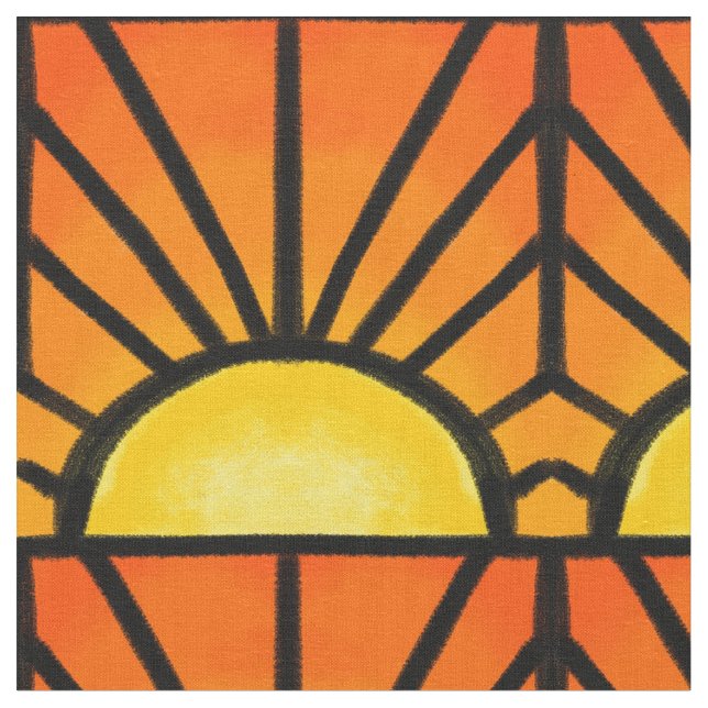 Tela Puesta del sol de Deco del vitral (De cerca)