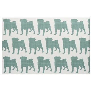 Tela Pug - Crosshatch Verde azulado