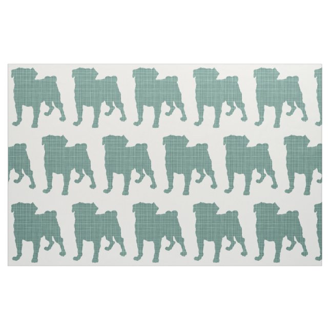 Tela Pug - Crosshatch Verde azulado ("Cuarto gordo" (fat quarter))