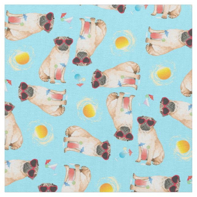 Tela Pug de verano (De cerca)