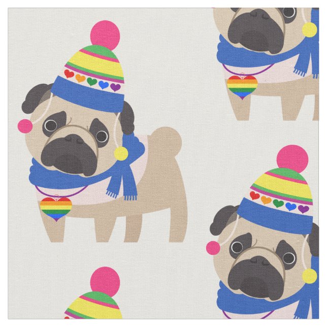Tela Pug del Orgullo Gay - Funny Gorra (De cerca)