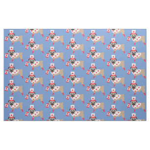 Tela Pugs canadienses - Fabric del Día de Canadá