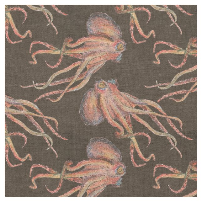 Tela Pulpo rojo (De cerca)