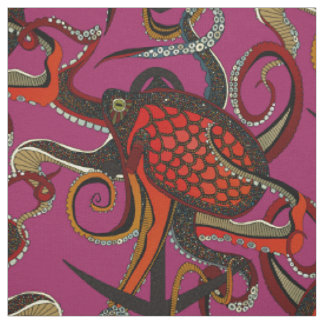 Tela pulpo tinta rosa baya