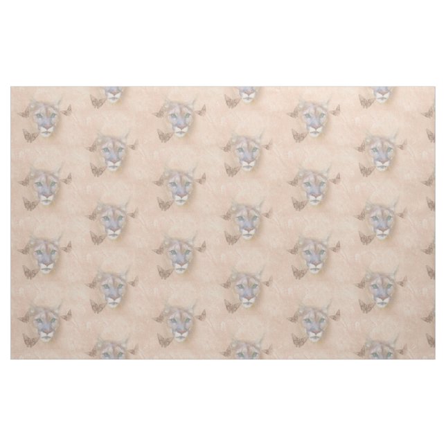 Tela Puma y mariposas ("Cuarto gordo" (fat quarter))