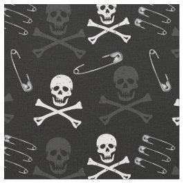 Tela Punk Rock Gótico Grunge Skulls Black